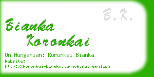 bianka koronkai business card